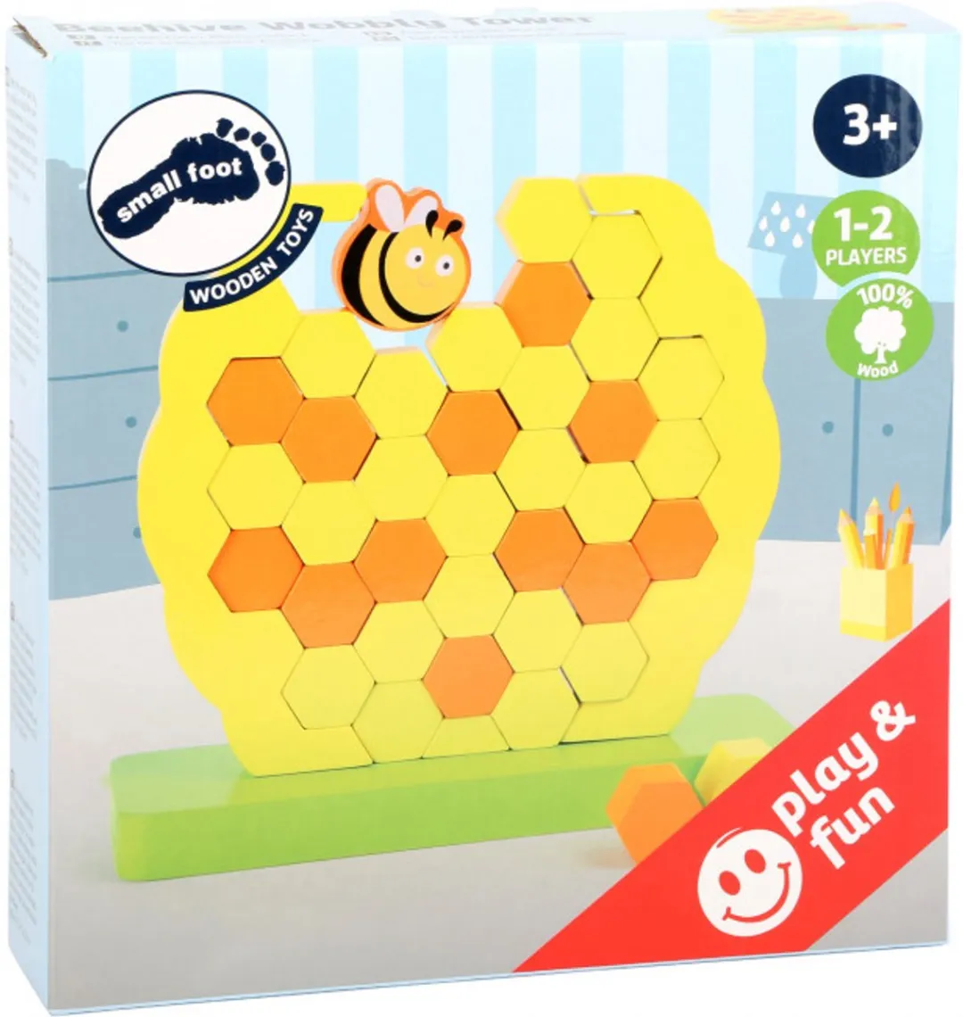 Small Foot Beehive Wobbly Tower Balancespel +4 jaar - afbeelding 2 van 2
