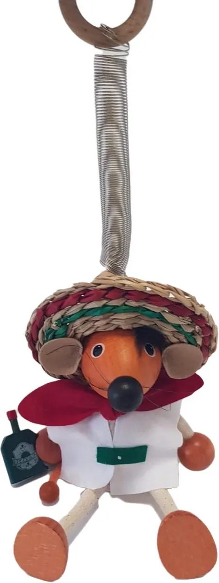 Tricky-Toy - Speelpoppetje - Ratón Mexicano - Mexicaanse Rat - Hout