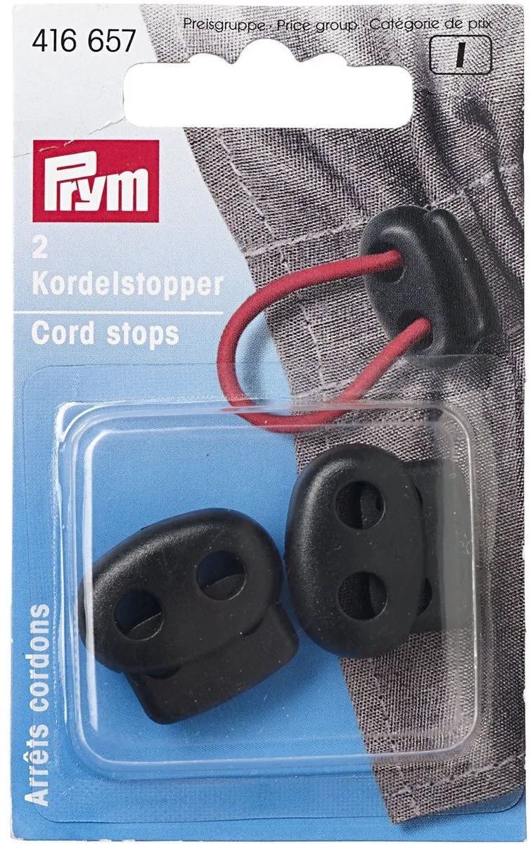 Prym Koordstoppers 2 Gaten Zwart - 2 Stuks