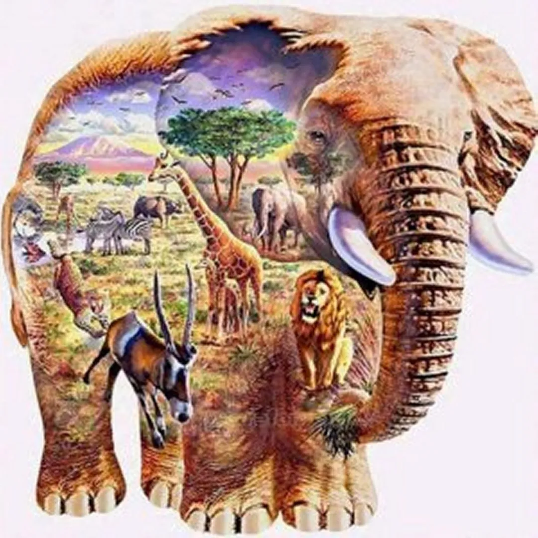 VDTOYS Diamond Painting VDTVA076 Afrika Dieren 45x45cm
