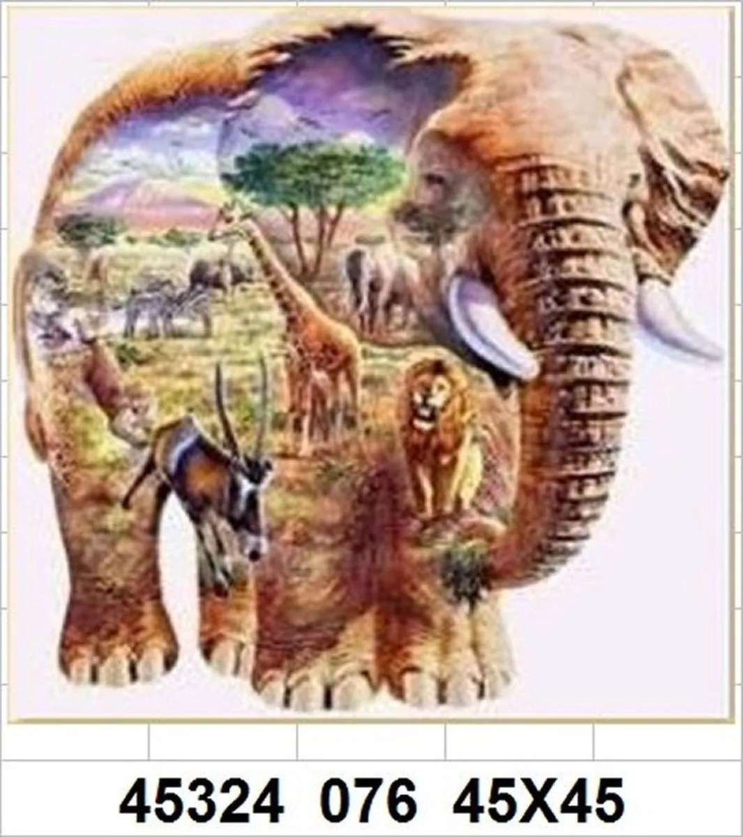 VDTOYS Diamond Painting VDTVA076 Afrika Dieren 45x45cm
