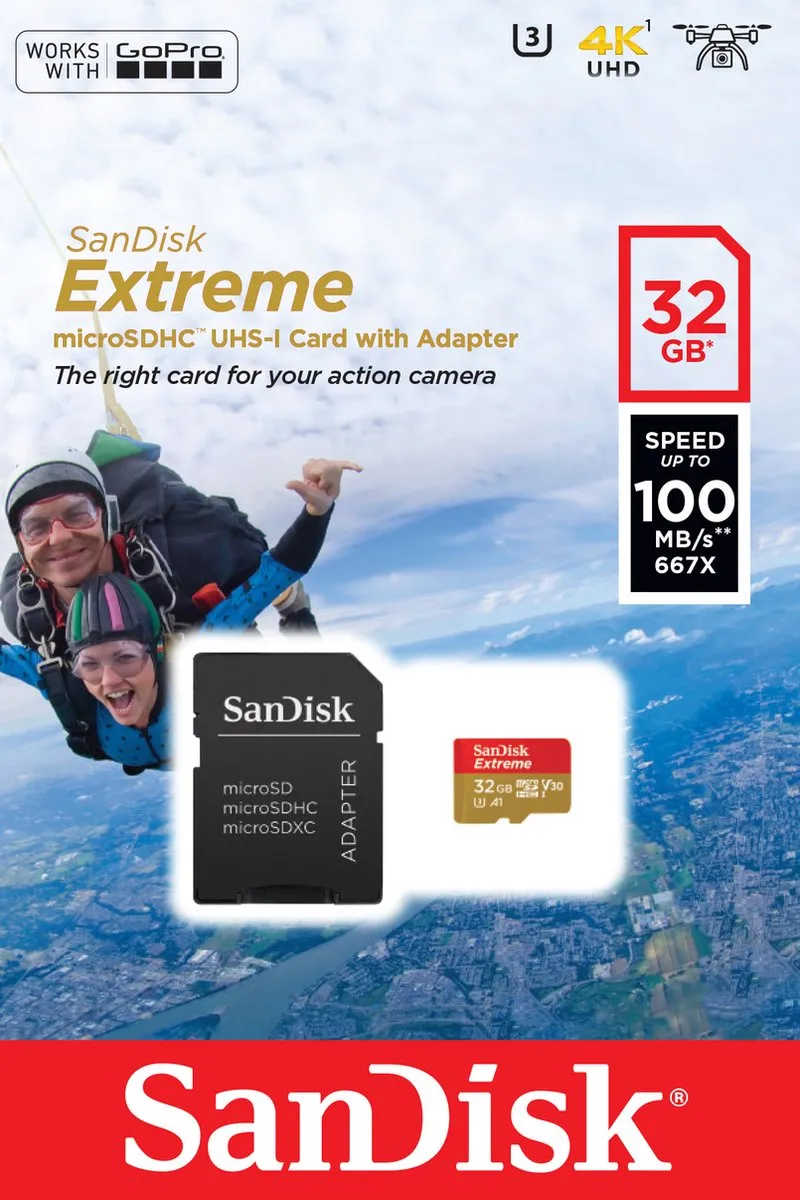 SanDisk Extreme MicroSDHC 32GB GN6AA - met adapter