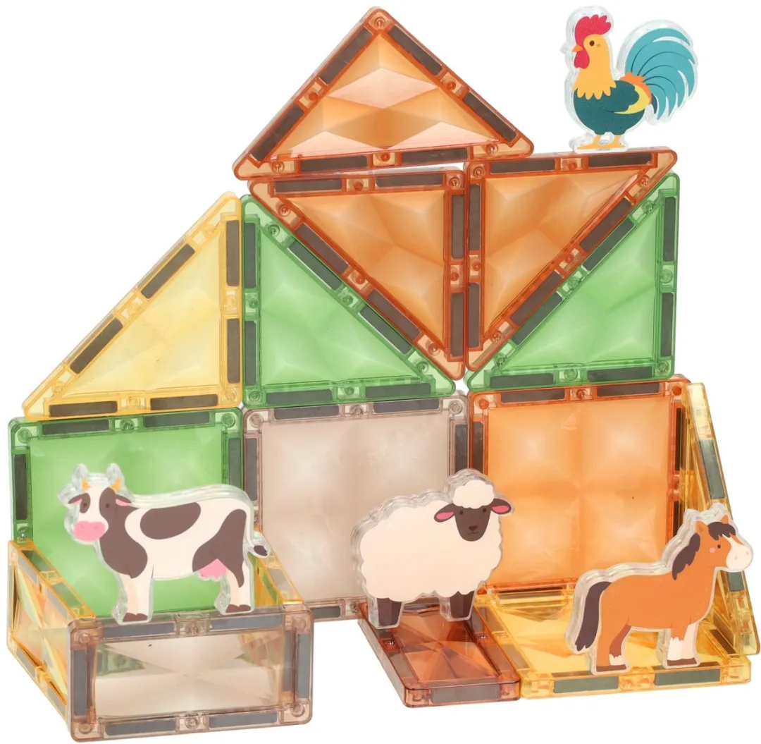 Toi-Toys Magneet Bouwset Boerderijdieren - 19-delig - Multicolor
