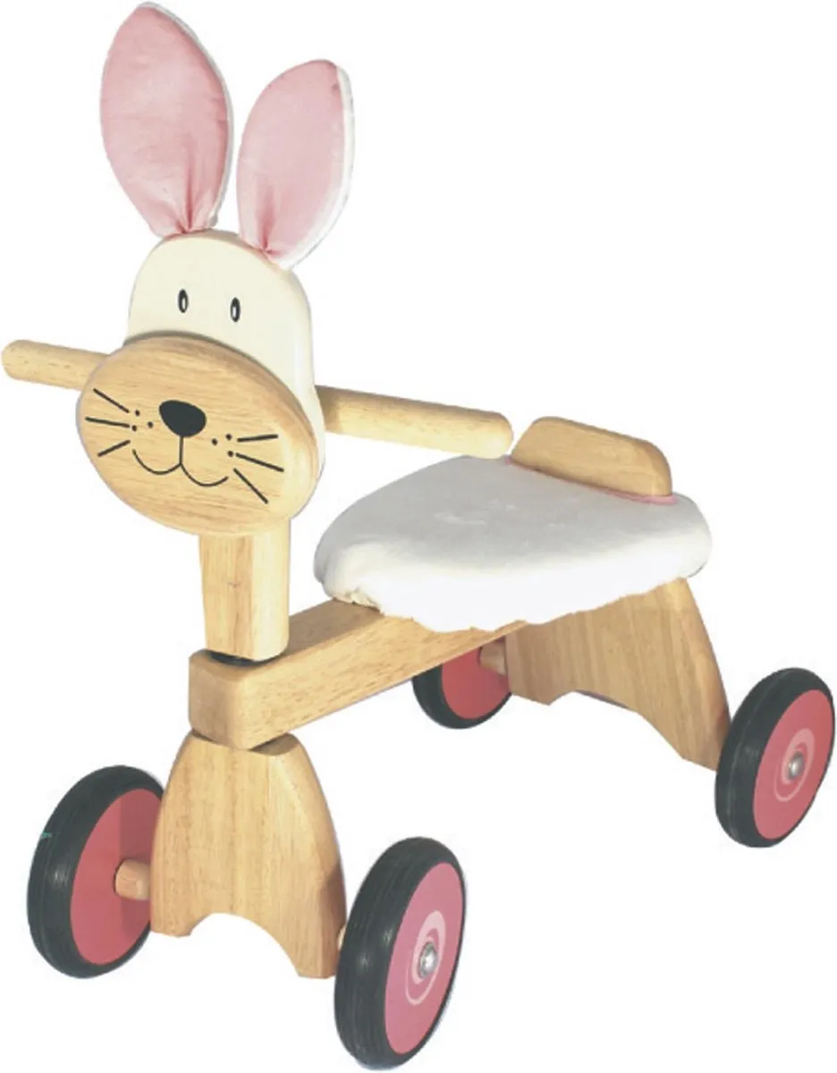 I'm Toy Loopfiets Konijn IM87240 - 4 Wielen 2.8 Inch Wit