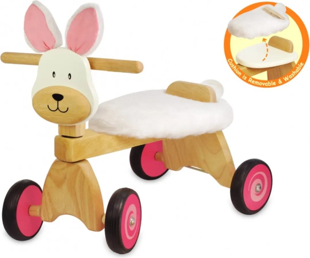 I'm Toy Loopfiets Konijn IM87240 - 4 Wielen 2.8 Inch Wit