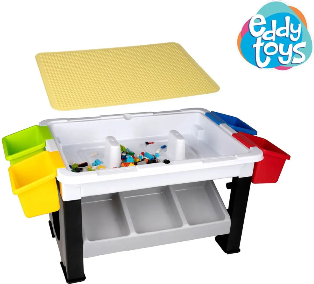 Eddy Toys Bouwblokkentafel 300 Delig - 48x35x31cm - Multicolor