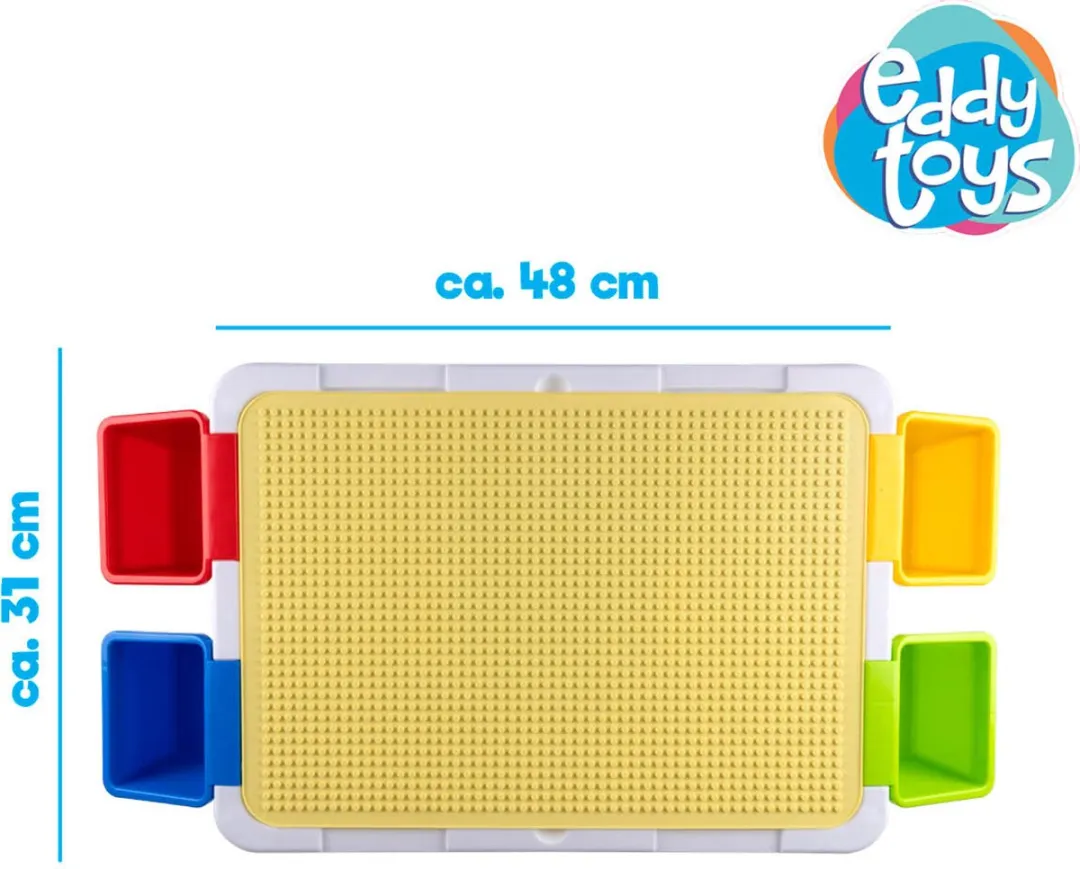 Eddy Toys Bouwblokkentafel 300 Delig - 48x35x31cm - Multicolor