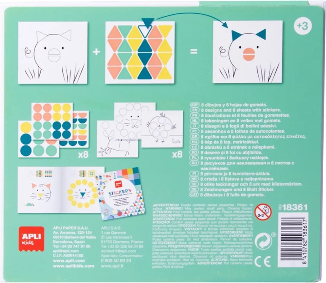 Apli Kids Stickerspel Geometrische Dieren - Multicolor