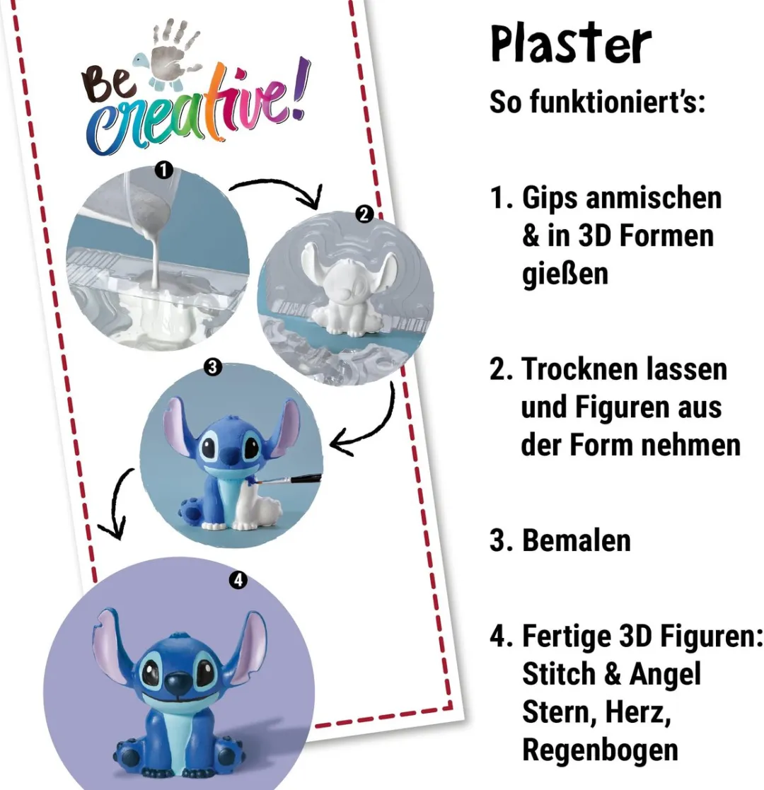 Casio BeCreative Bastelset Gipsgieten Stitch - 8 Stuks Multicolor - afbeelding 6 van 6