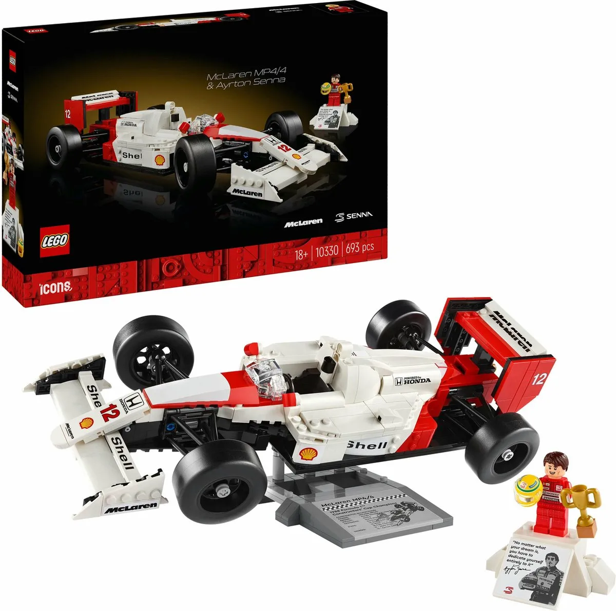 LEGO Icons McLaren MP4/4 10330 - 693 Stukken - 1 Minifiguur - afbeelding 6 van 6