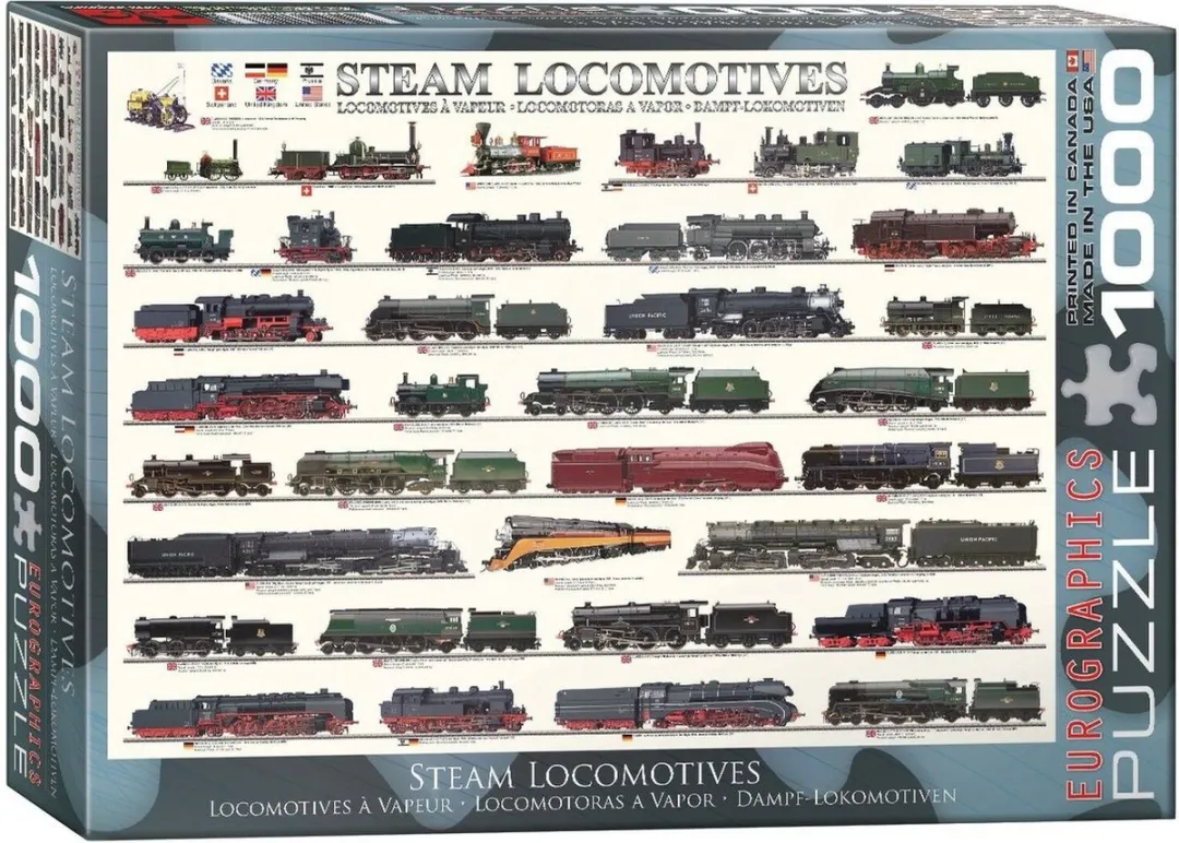 Eurographics - Stoomlocomotieven [Steam Locomotives] - 1000 stukjes 68×48cm (b×h) - Legpuzzel