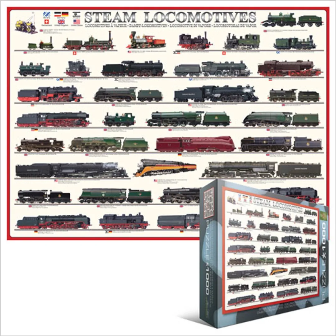 Eurographics - Stoomlocomotieven [Steam Locomotives] - 1000 stukjes 68×48cm (b×h) - Legpuzzel