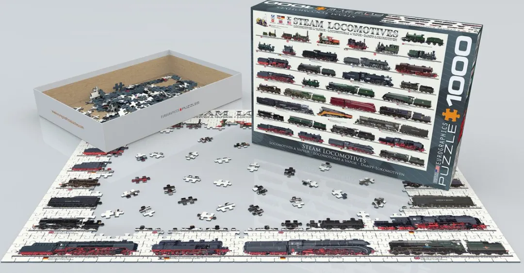 Eurographics - Stoomlocomotieven [Steam Locomotives] - 1000 stukjes 68×48cm (b×h) - Legpuzzel