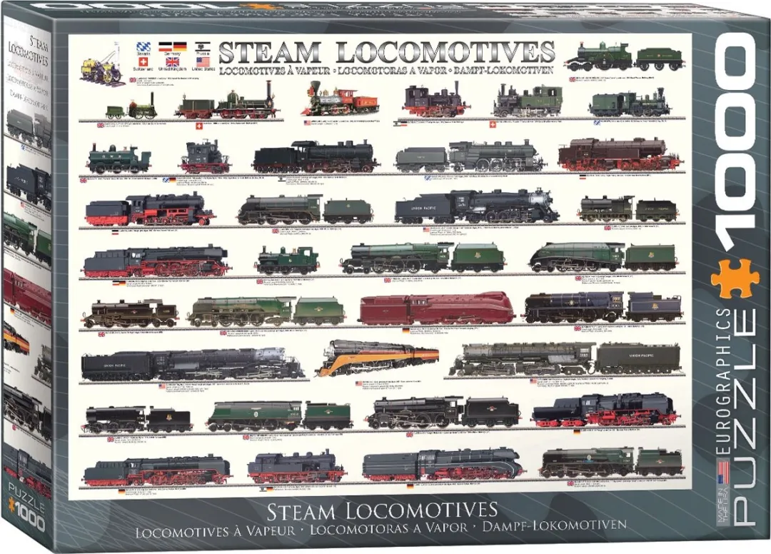 Eurographics - Stoomlocomotieven [Steam Locomotives] - 1000 stukjes 68×48cm (b×h) - Legpuzzel