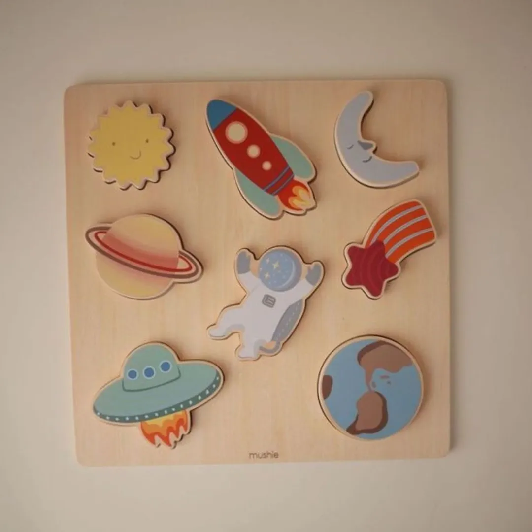 Mushie Houten Inlegpuzzel Space