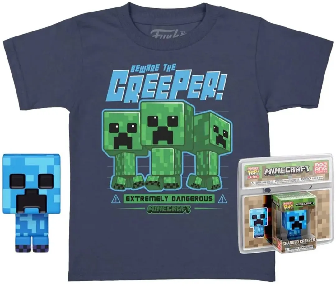 Funko Pop! Minecraft T-shirt Creeper - Blauw