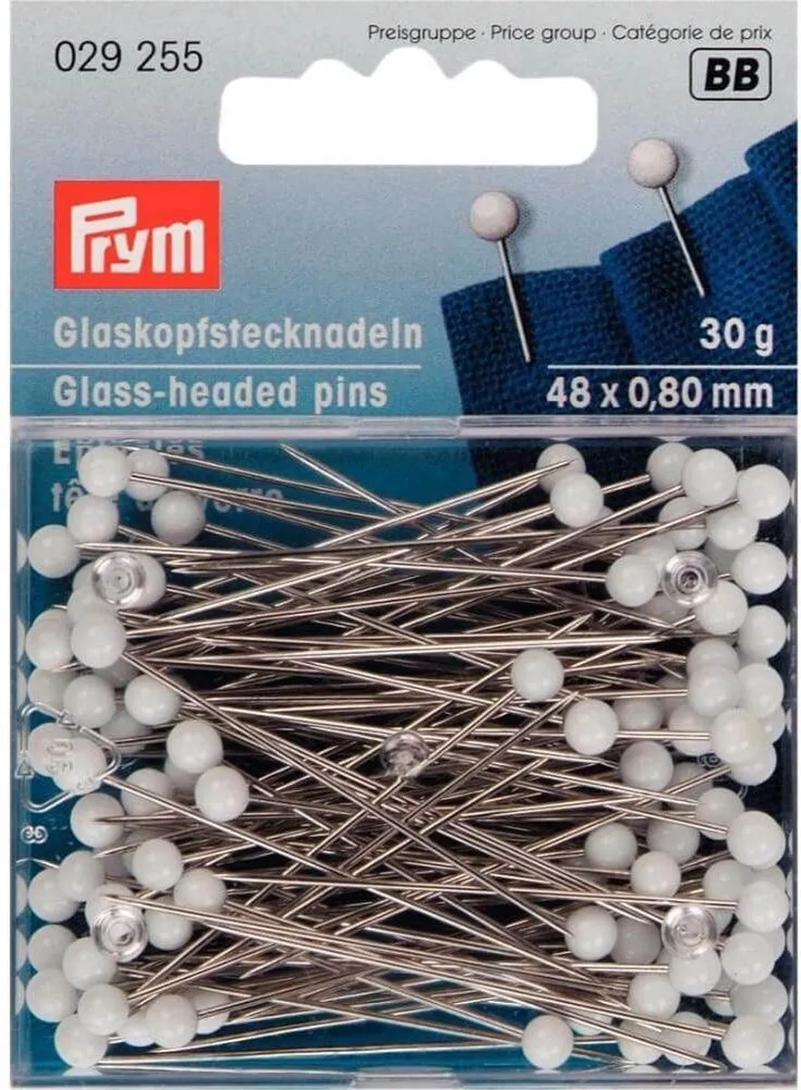 Prym Glaskopspelden Zilverkleurig 30g