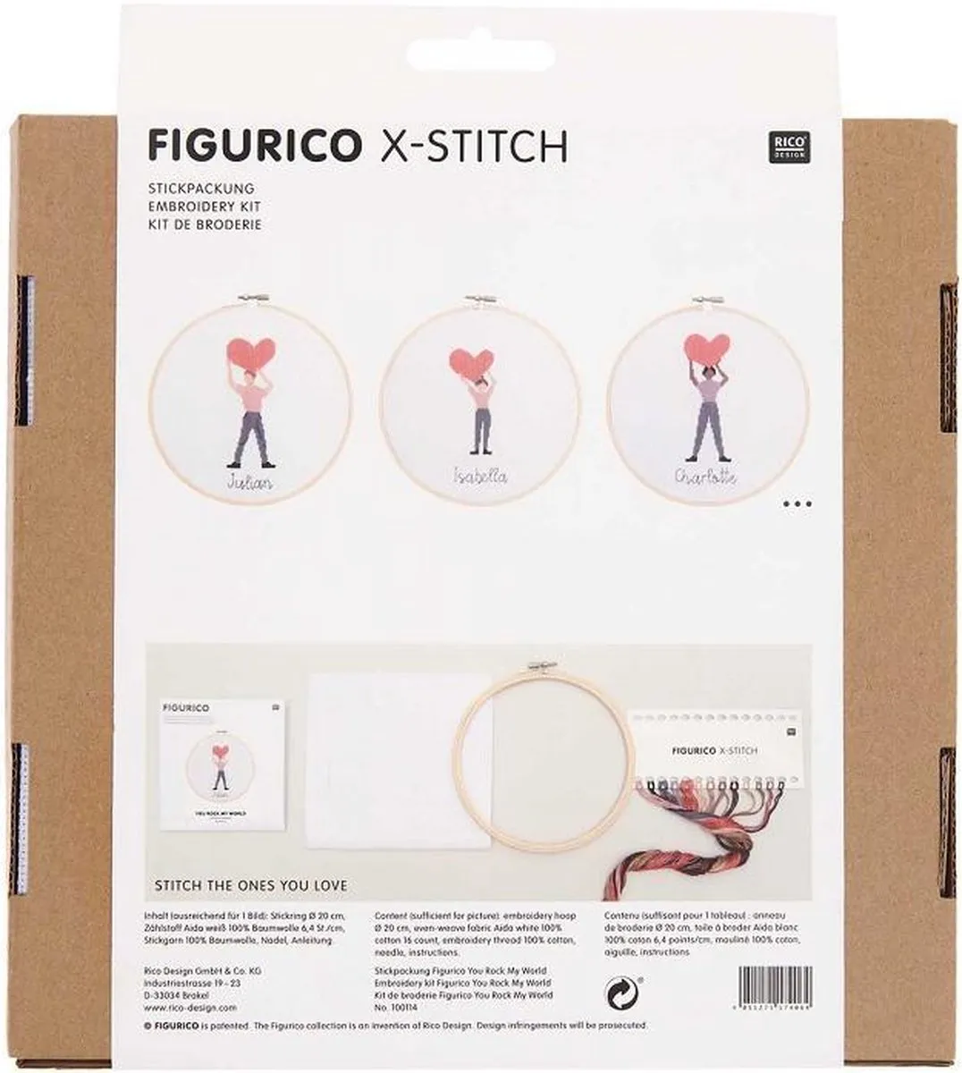 Rico Design You Rock My World Borduurpakket - Aida 16 Count