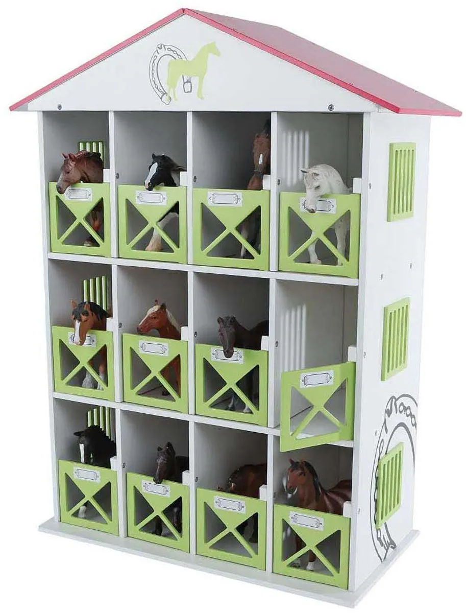 Kids Globe Paarden Opbergbox - 12 Boxen Multi kleuren