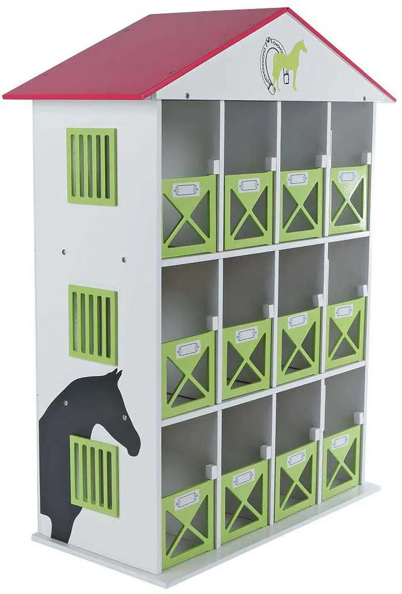 Kids Globe Paarden Opbergbox - 12 Boxen Multi kleuren
