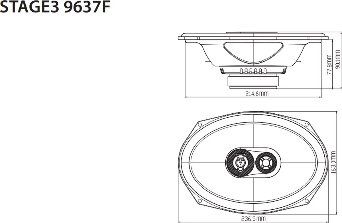 JBL Stage3 9637F Autospeakers 375W - 2x 9" - Zwart - afbeelding 6 van 6