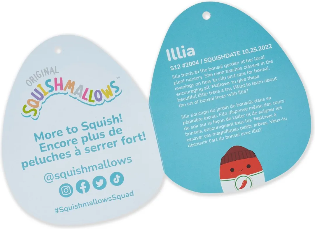 Squishmallows Illian de Sriracha Knuffel 30cm - Rood/Wit