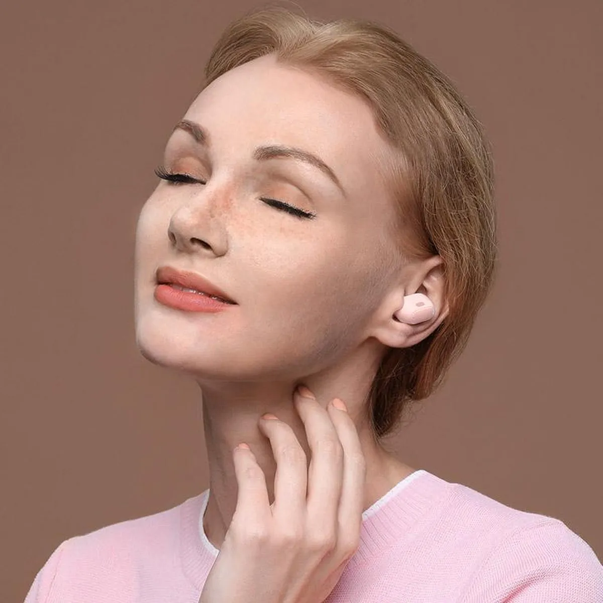 Baseus Encok WM01 Plus TWS Oordopjes - Roze