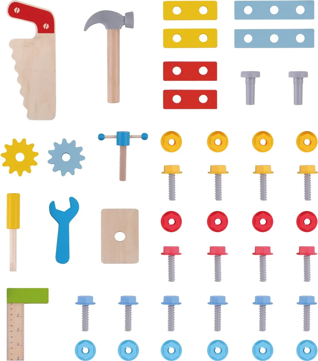 Tooky Toy Houten Kinderwerkbank 46-delig - Multi Color