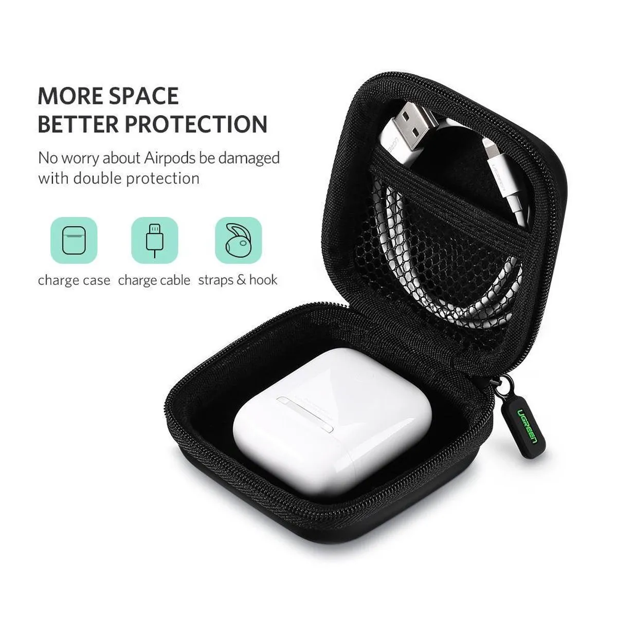 UGREEN Universele Koptelefoon Oplaadcase Hoes voor AirPods/Buds