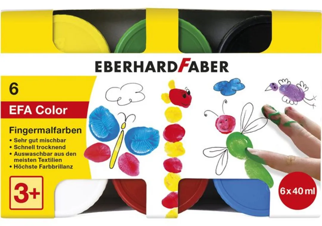 Eberhard Faber Vingerverf EF-578606 - 6x40ml - Assorti