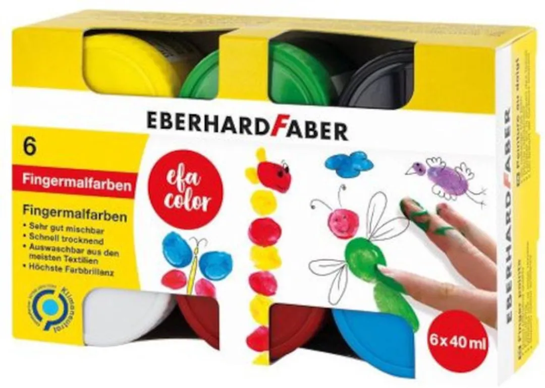 Eberhard Faber Vingerverf EF-578606 - 6x40ml - Assorti