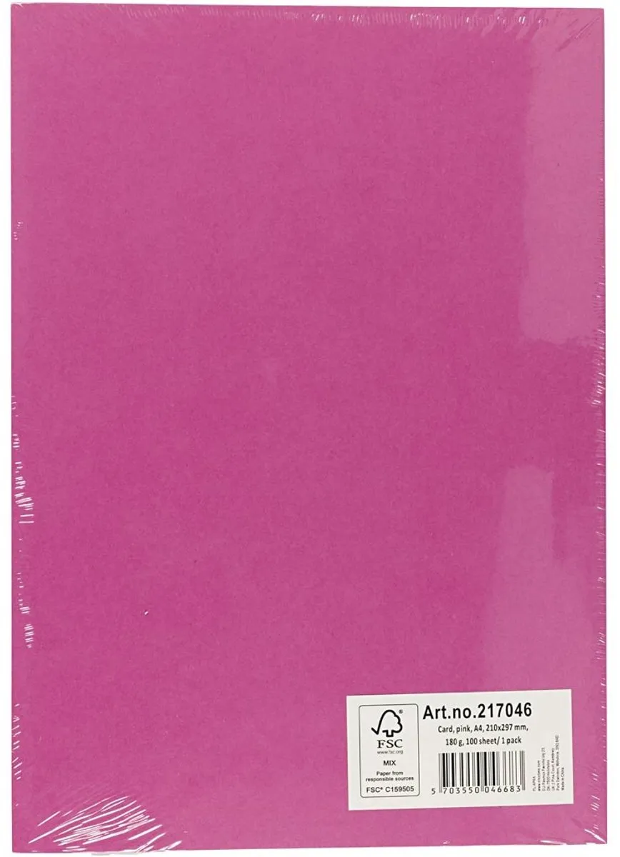 Creativ Company Roze A4 Karton 180g