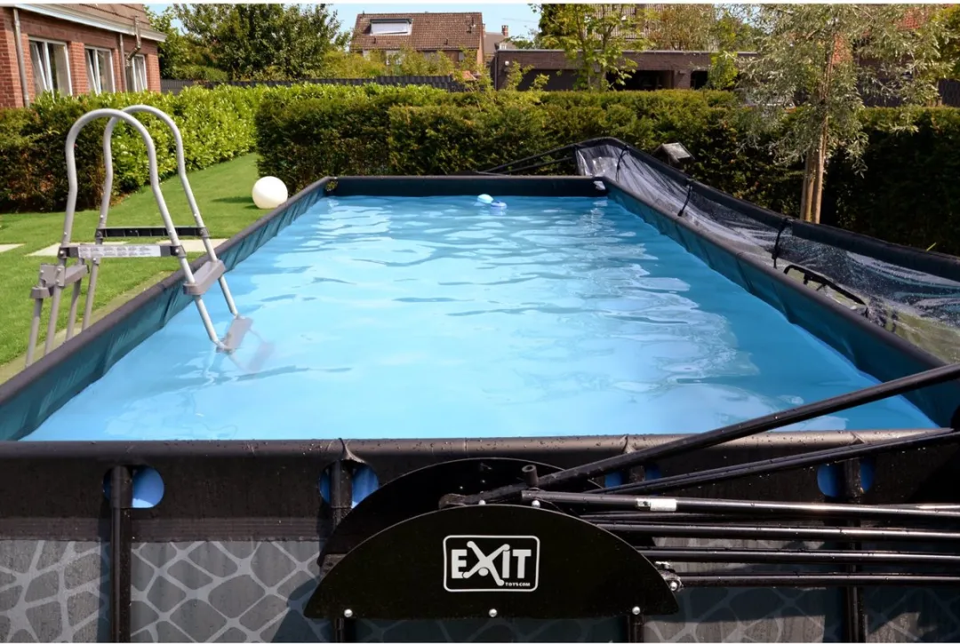 EXIT Toys Black Leather Zwembad 540x250x100cm - 12.600L - Zwart