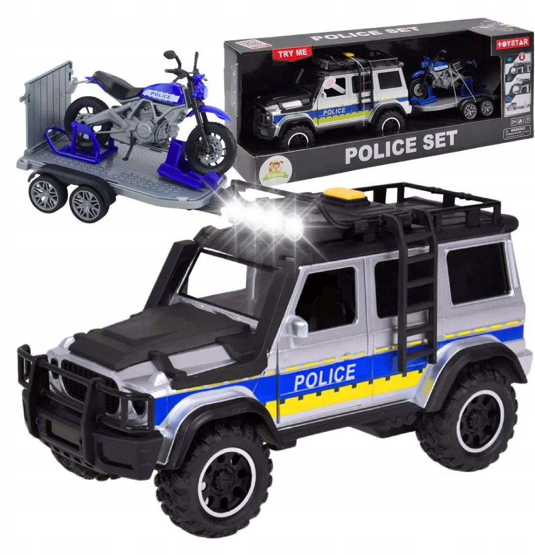 TOYSTAR Politie SUV met Motor op Aanhanger