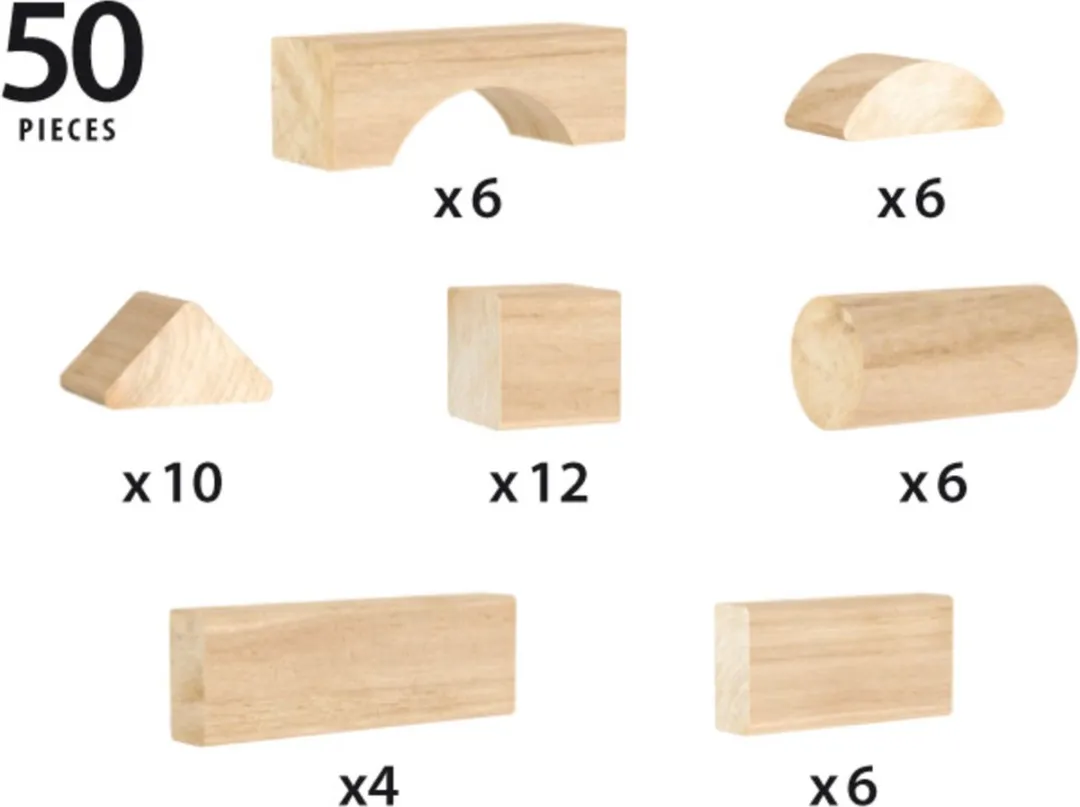 BRIO Blokkenset 30113 - 50-delig Multicolor