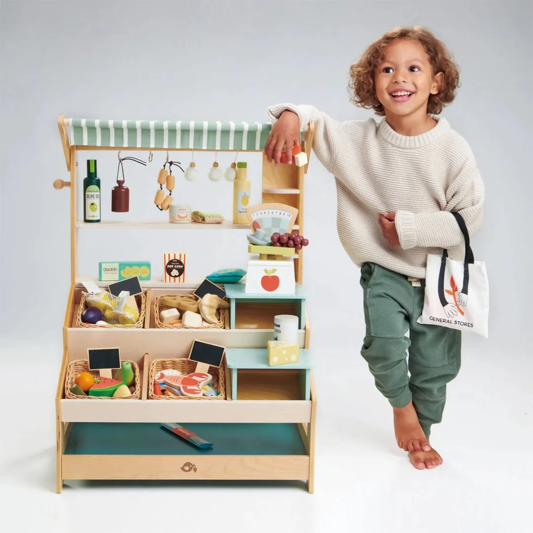 Tender Leaf Houten Marktkraam Speelset 57x83cm - XL met 7 Attributen