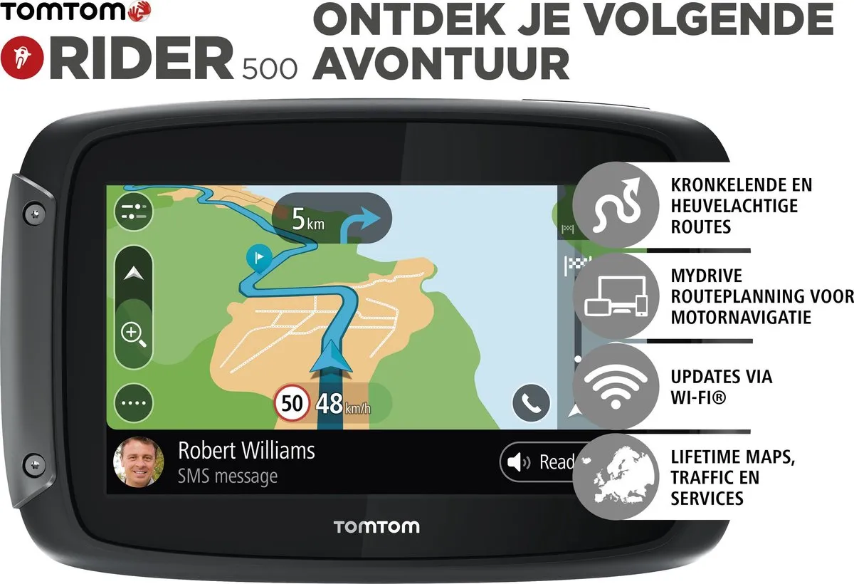 TomTom Rider 500 Motornavigatie 4,3" - Zwart
