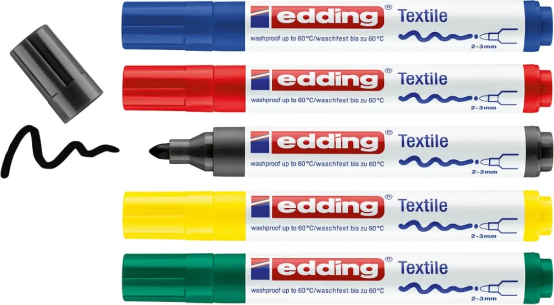 edding 4500 Textielstiften - 5 Stuks - Assorti