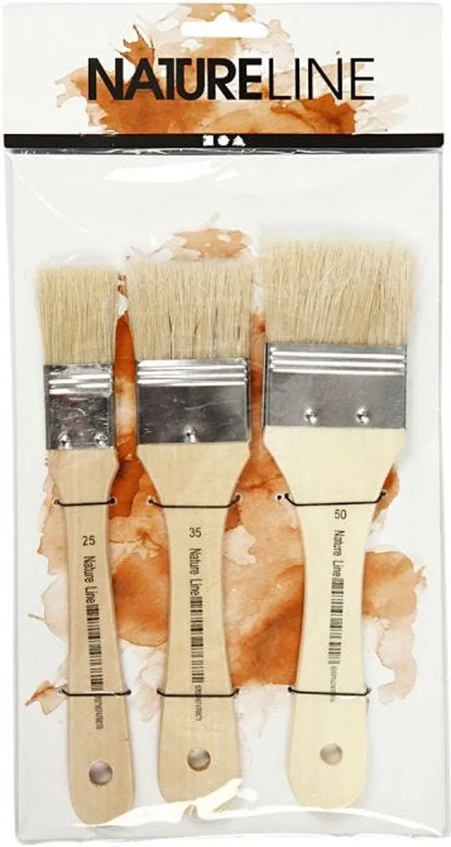 Creativ Company Nature Line Verniskwasten 25-50mm - 3 Stuks