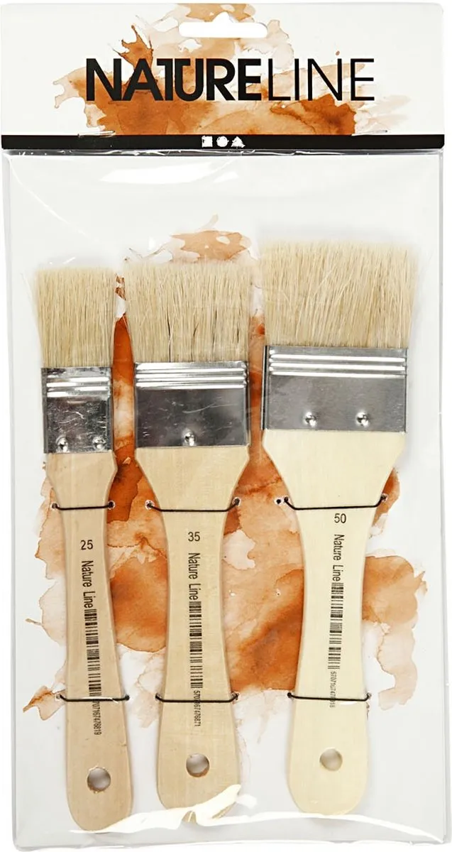 Creativ Company Nature Line Verniskwasten 25-50mm - 3 Stuks