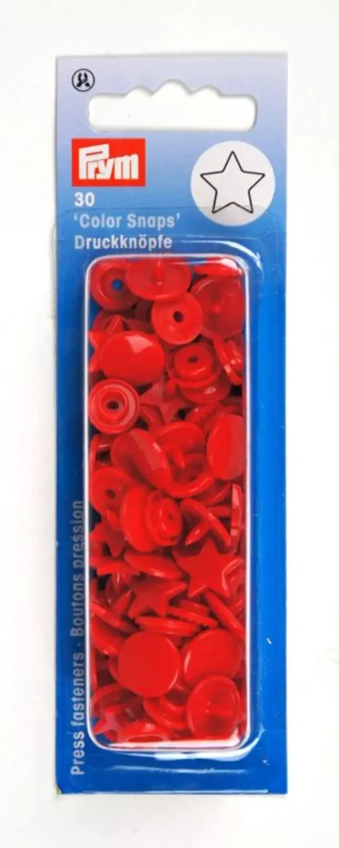 Drukknoop ColorSnaps Ster rood 30 st. - Drukknopen Color Snaps - Prym