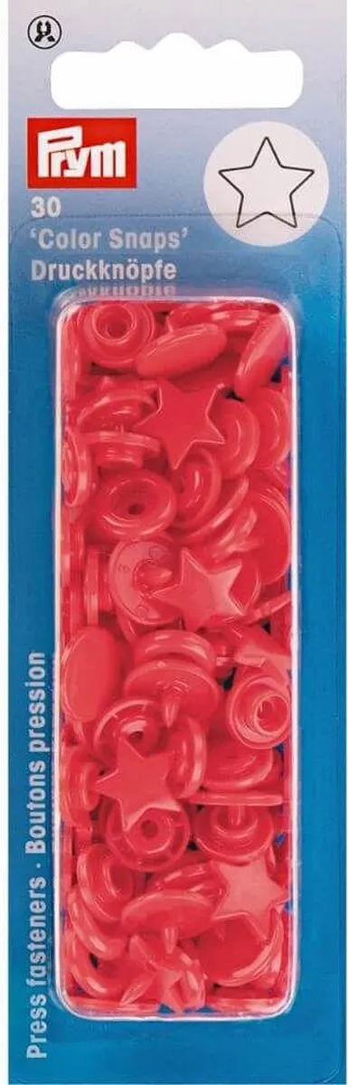 Prym Drukknoop ColorSnaps Ster Rood - 30 Stuks - afbeelding 6 van 6