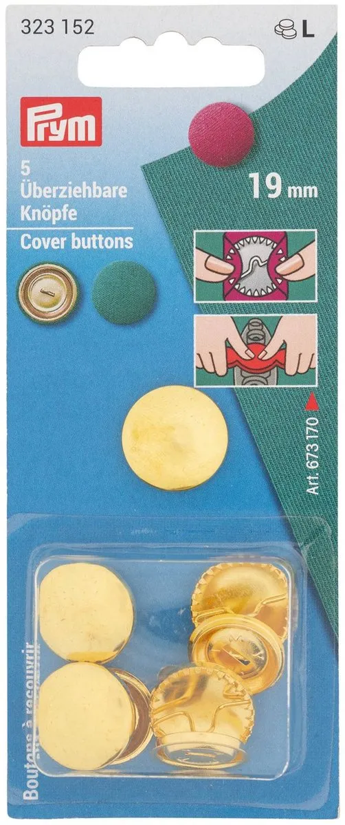 Prym Stofknopen 19mm - 5 Stuks Gouddor