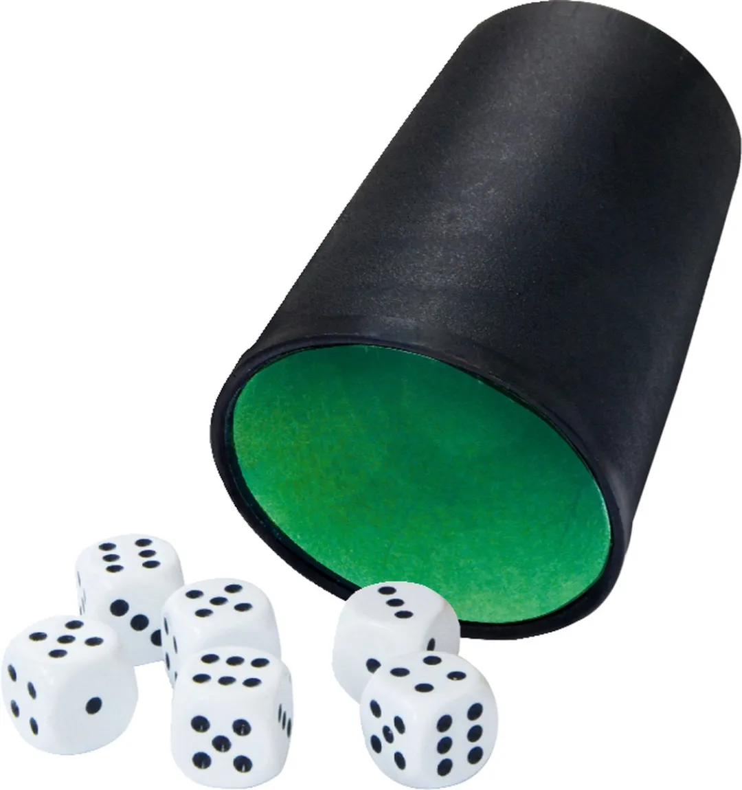 Noris Dicecup met 6 dobbelstenen