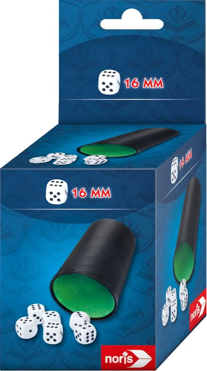 Noris Dicecup met 6 dobbelstenen