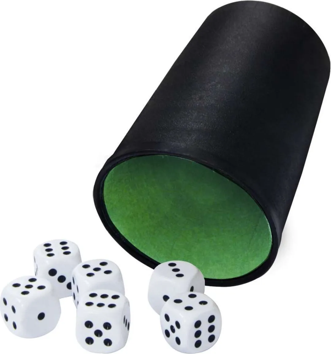 Noris Dicecup met 6 dobbelstenen