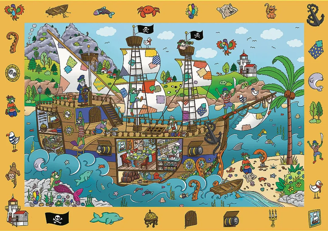 Trefl Observation Puzzel Spy Guy Piratenschip 100 Stukjes - Multicolor