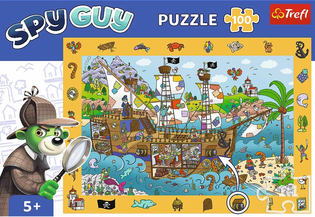 Trefl Observation Puzzel Spy Guy Piratenschip 100 Stukjes - Multicolor