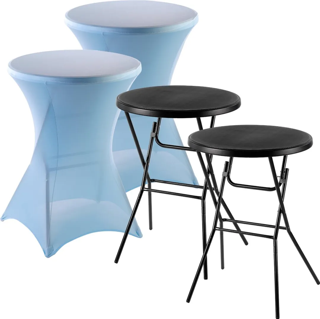 Bardi Stretch Statafelhoes - Statafelrok 2 Stuks - 80 x 110 cm. Lichtblauw