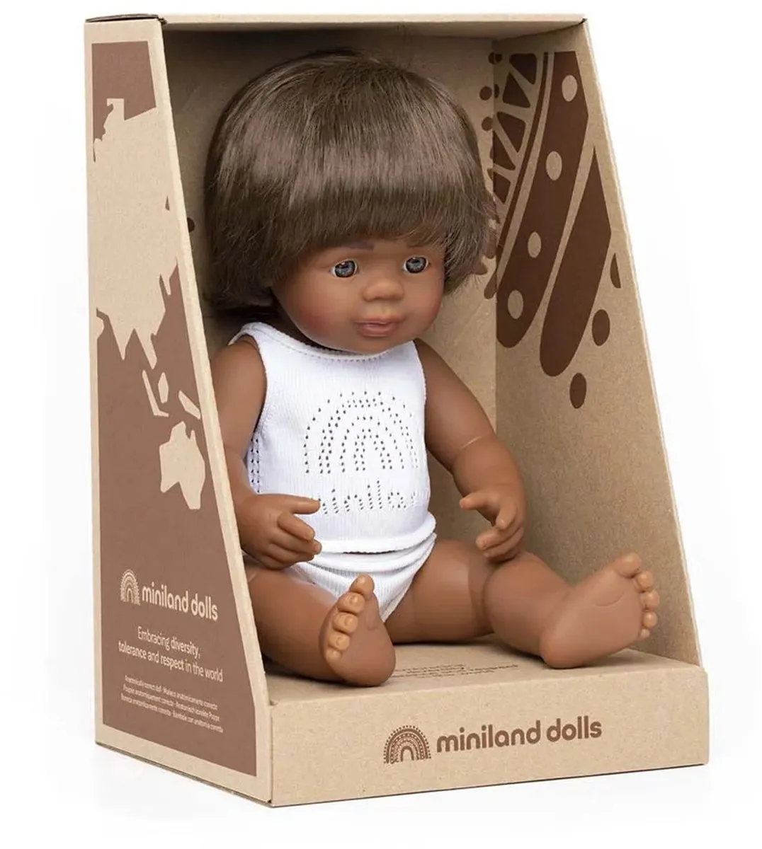 Miniland Babypop Meisje 38cm - Wit - afbeelding 2 van 4